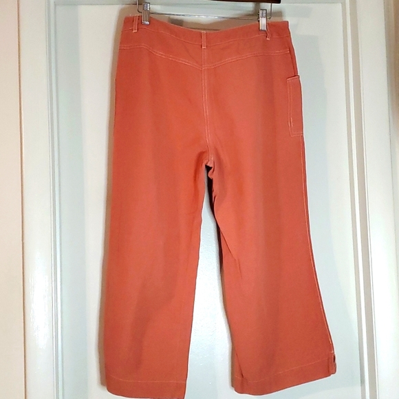 J.JILL Dusty Rose Pink Wide-Leg Linen Blend Pants - Sz 8 - Picture 5 of 7